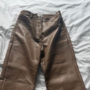 Aritzia Brown Leather Pants